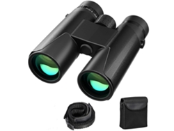 Binoculares compactos 12x42 HD impermeables para observación de aves, senderismo, caza y turismo, con lente FMC, color negro.