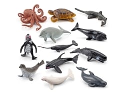 12 Mini Figuras De Animales Marinos De Plástico Para Decoración Oceánica