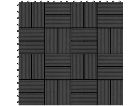 vidaXL Baldosas para porche de WPC 30x30 cm 1 m² negro 11 unidades