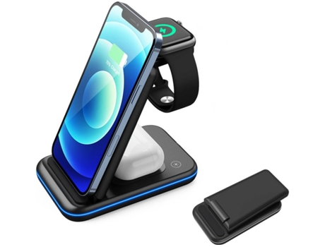 Estación de Carga Sem Series Wat para iPhone 12 Pro Max/SE/XS/12/XR/11 YIZHOOD Seda Negro