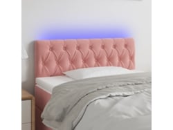 Cabecero Con Led De Terciopelo Rosa 100x7x78/88 Cm