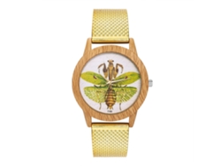 Reloj De Mujer Y Hombre De Moda Con Dial Redondo Display Analógico De Cuarzo (oro)