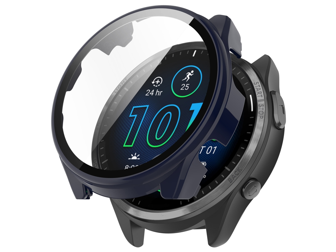 Capa Para Garmin Forerunner 965 (com Protetor De Ecrã Integrado) Azul Escuro Hexinyigjly