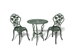 Juego de bistró de 3 piezas de aluminio fundido verde Dkd Home Decor