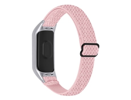 Correa de nailon elásticos ajustables bucle tejido para Xiaomi Mi Band 5/6 - rosa