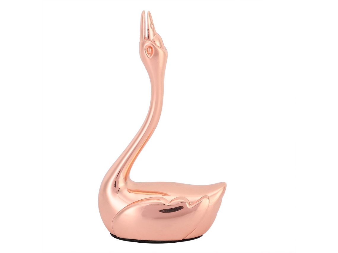 Soporte para fotos de mesa con forma de cisne, dorado y rosa, para fiestas.