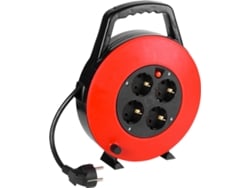 Alargador de cables VIVANCO 4T (7.5 m - Rojo)