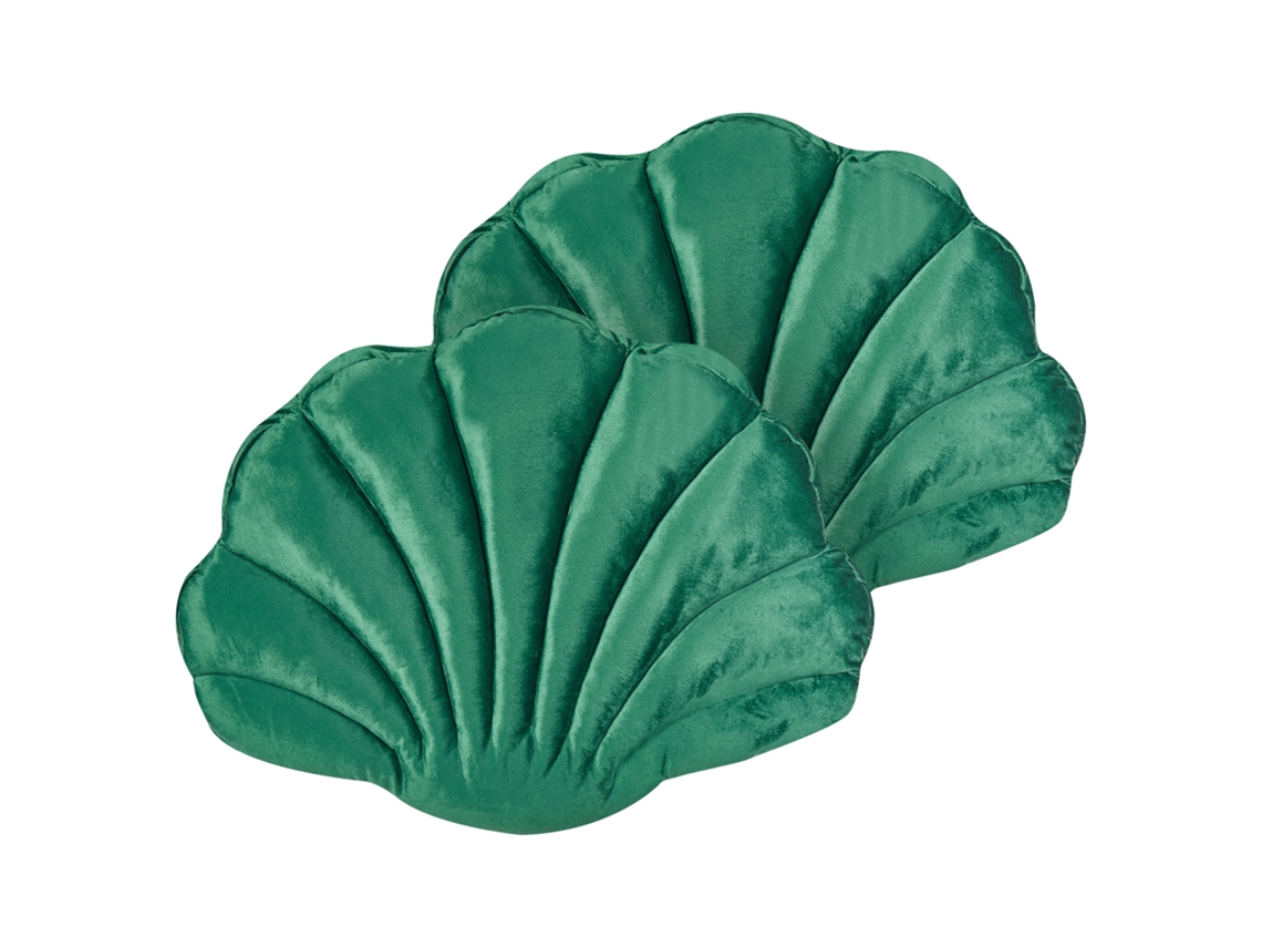 Juego de 2 cojines decorativos BELIANI Consolida de Terciopelo Verde 47x35x6
