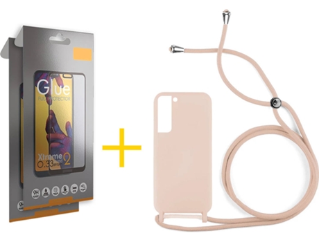 Carcasa + 2 Protectores de Pantalla para Samsung Galaxy S22 Plus 5G SKYHE Rosa Pastel