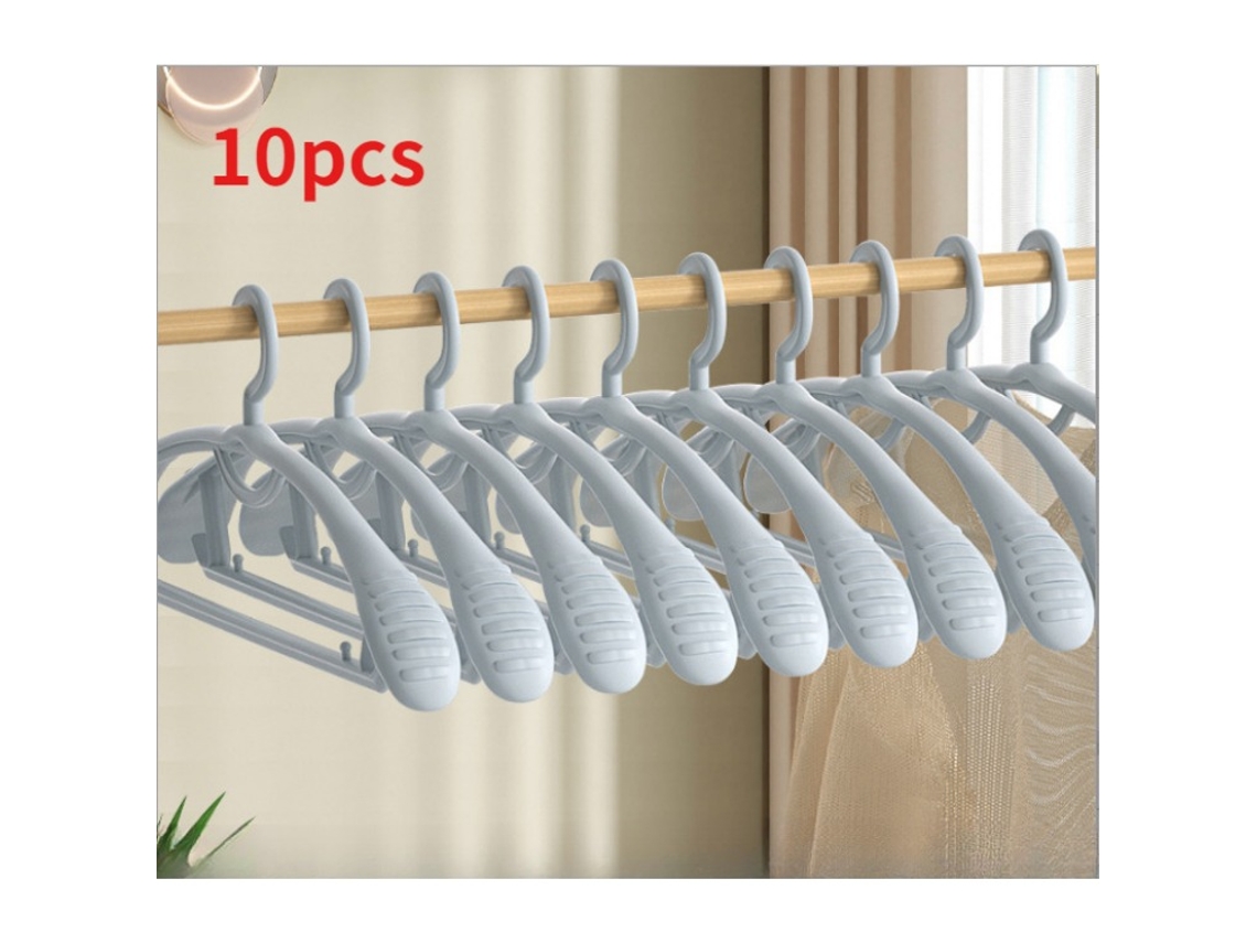 10pcs Cabides De Plástico Antiderrapantes Que Economizam Espaço Para Secar E Armazenar Roupas Azuis 