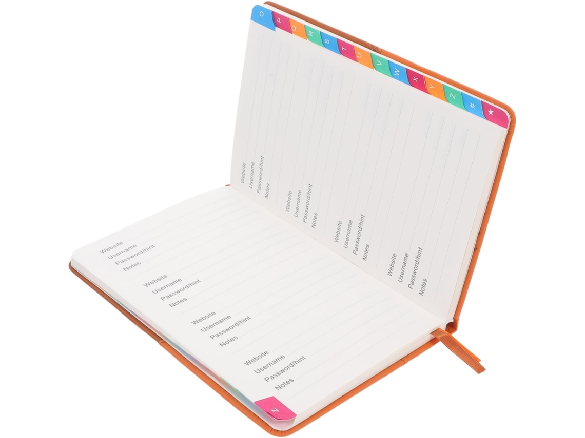 Libreta De Contraseñas Alfabética Portátil Con Pestañas Para Gestionar Direcciones Web E Información.