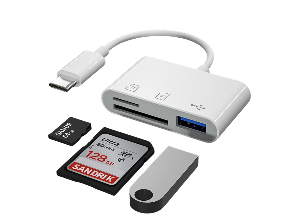 Lector de tarjetas tipo C a SD/TF/USB compatible con adaptadores Android Cuich