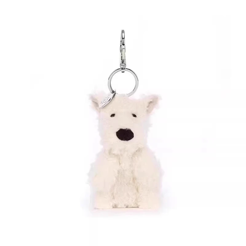 (perro Blanco) Lindo Llavero De Peluche De Animal, Colgante De Juguete Suave. Decoración Para Bolso.