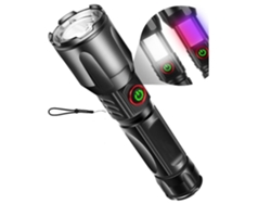 Linterna LED COB Yunzii, linterna LED súper brillante de 10000 lúmenes, linterna LED recargable con zoom, 5 modos con luz de trabajo.