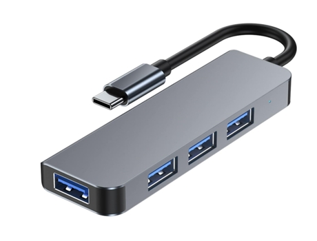 Hub USB C Hub de datos USB ultrafino de 4 puertos compatible con Macbook Pro/Air Ipad Pro/Air Imac Xps, etc. Gris BISBISOUS