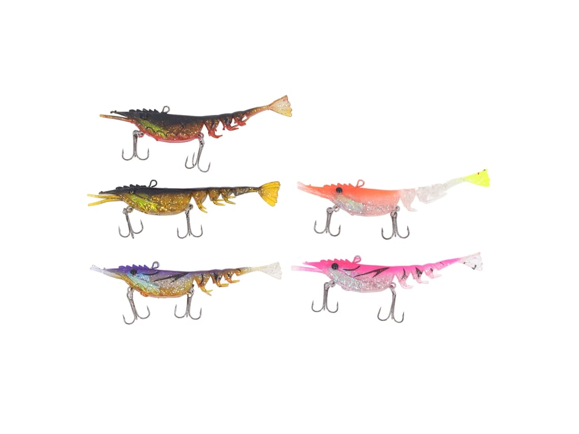 2026rebe-5pcs Señuelos De Pesca Suaves Multipropósito Simulación Secciones Carbono Acero Anclajes Bait Set Agua Dulce Salada