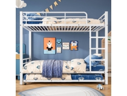 Litera De Hierro Forjado 90x200 Cm - Con Cama Nido 90x190cm - Blanco