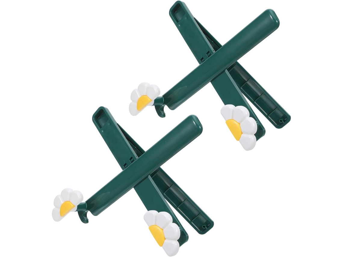 Juego De 2 Soportes Plegables Para Libros Con Estampado Floral Verde Y Blanco.
