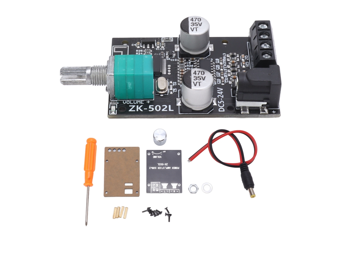Placa amplificadora de potencia de 2.1 canales, 50W+50W, controlada por aplicación (sin marca)