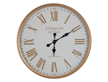 Reloj de Pared Blanco Natural Hierro 60 x 60 x 6 cm BIGBUY HOME
