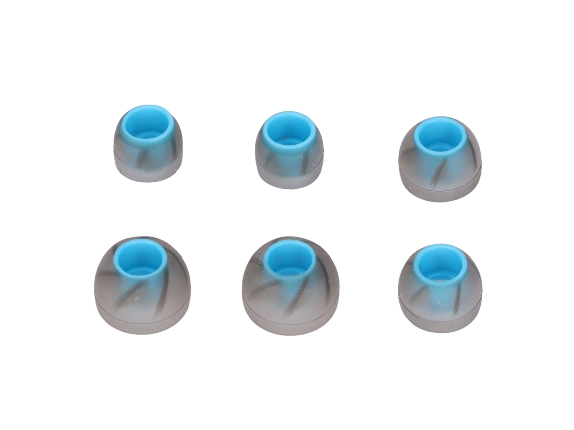 6pcs Pontas De Ouvido Silicone Isolamento De Ruído 3 Tamanhos Substituição Para Fones De Ouvido 4.5‑6.5mm Cinza Azul