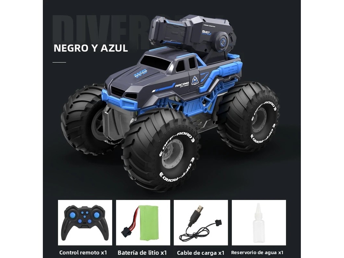 (Azul) Juguete de coche acuático impermeable con control remoto 2,4 g