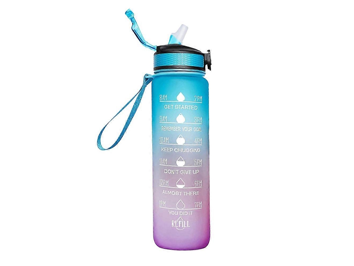 Botella De Agua Con Pajita Y Temporizador, Botella Deportiva Portátil Y Reutilizable Para Fitness, Estilo 7 Rosewell