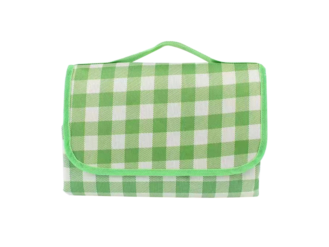 Manta De Picnic A Cuadros Verdes, Impermeable, Resistente A La Humedad, Gruesa, De Tela No Tejida, Plegable Y Portátil, 200x200cm.
