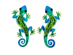 Signes Grimalt BY SIGRIS - Adorno Lagarto Pack 2 Unidades Adorno Pared Jardin Verde - 1x14x30 cm