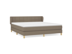 Maison Exclusive - Cama Box Spring Con Colchón Tela Gris Taupe 180x200 Cm