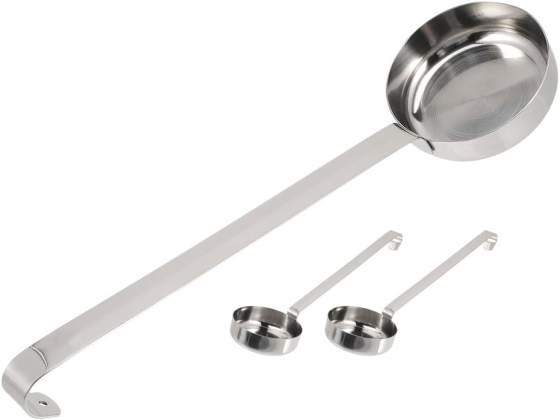 Conjunto De 3 Colheres Para Molho Em Aço Inoxidável Prateado