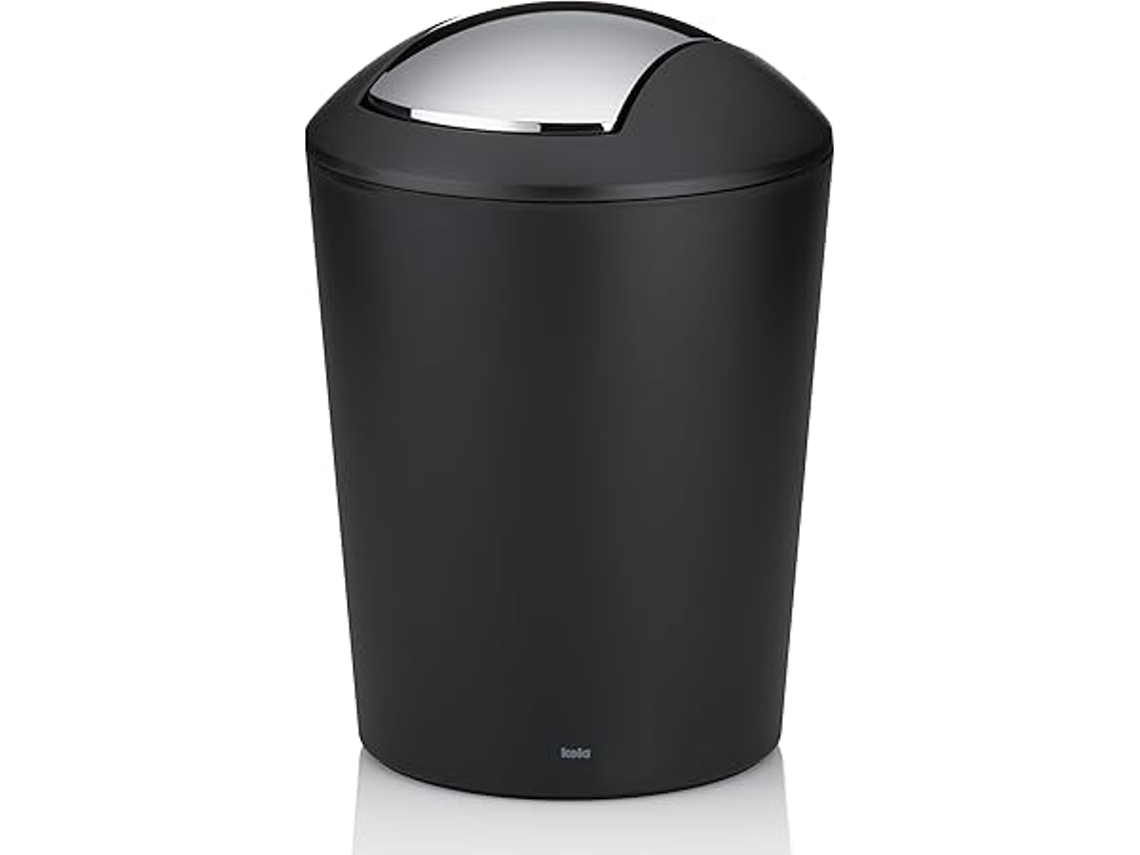 Papelera De Baño De Plástico Negro, Con Tapa De Rosca, 5 Litros, Ideal Para Una Limpieza Eficaz, Uso Doméstico, Apta Para La Ducha, Duradera
