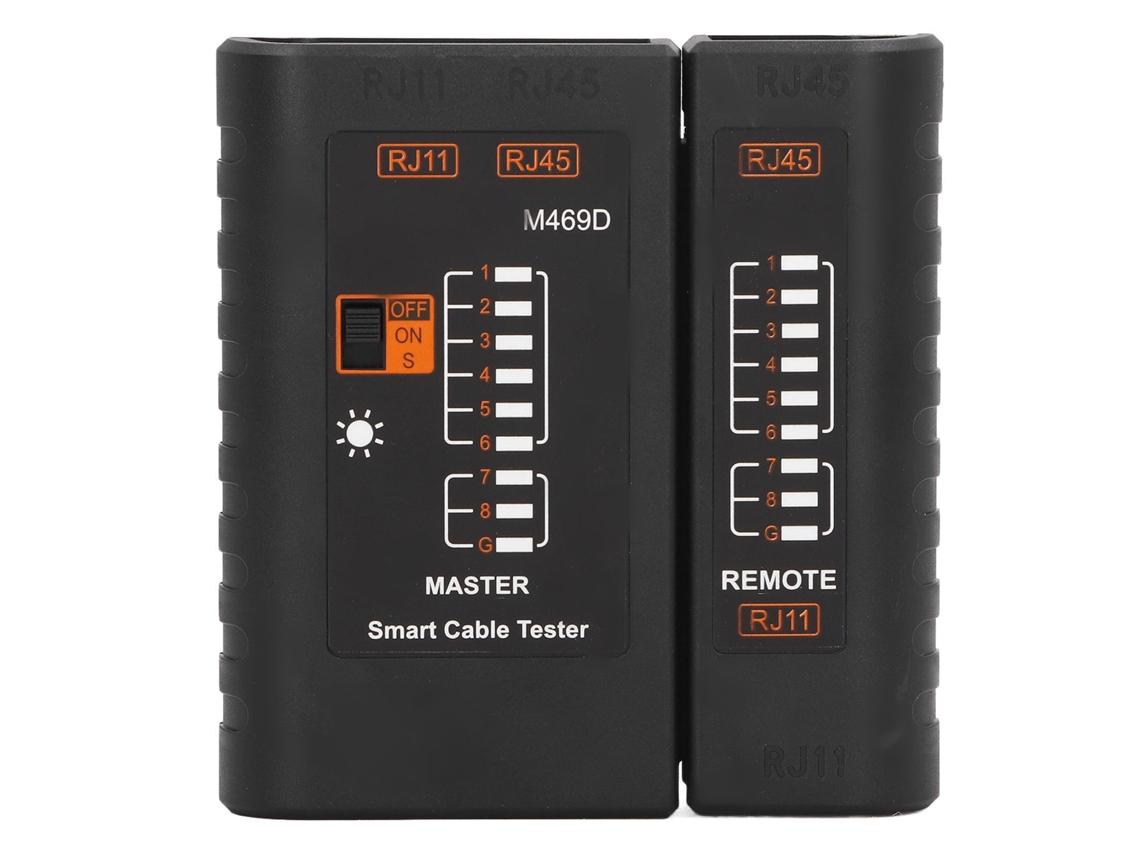Comprobador de cables LAN portátil, LED, RJ45, RJ11, para probar cables Ethernet y telefónicos | Sin marca
