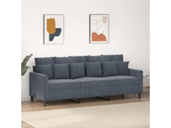 Sofá de 3 plazas HARLANV1 con terciopelo gris oscuro, 180 cm