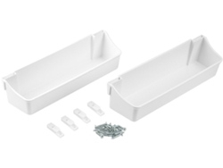 EMUCA Lote de 2 Estantes Auxiliares - Largo 350mm - Plástico - Blanco