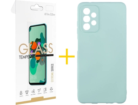 Kit Funda + Protector de Pantalla Samsung A32 5G SKYHE Cristal Templado 4690 Verde