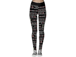 Leggings de cuello alto con estampado del Grinch y copos de nieve, tallas de la S a la XL | Sin marca