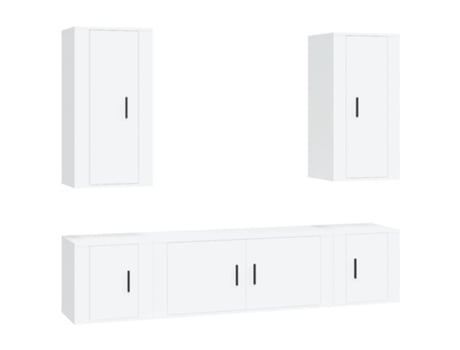 Conjunto 5 de muebles para TV VIDAXL madera contrachapada blanco