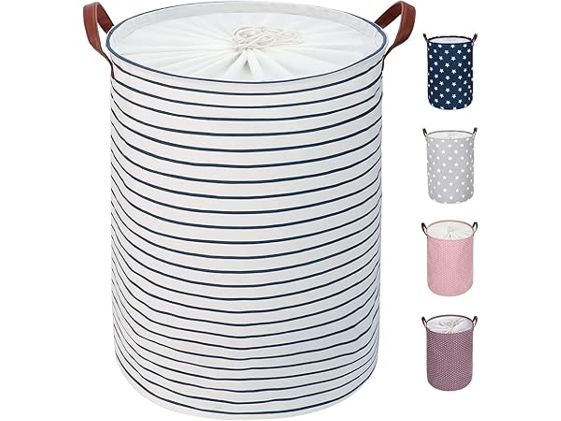 Cesta De Ropa Redonda Y Plegable De Algodón De 45 Cm (azul, Talla M), Para Una Limpieza A Fondo, Para Uso Doméstico.