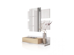 Mueble de recibidor Tekkan Blanco Artik (Blanco Mate) - Roble Canadian 75 x 116 x 29cm cm