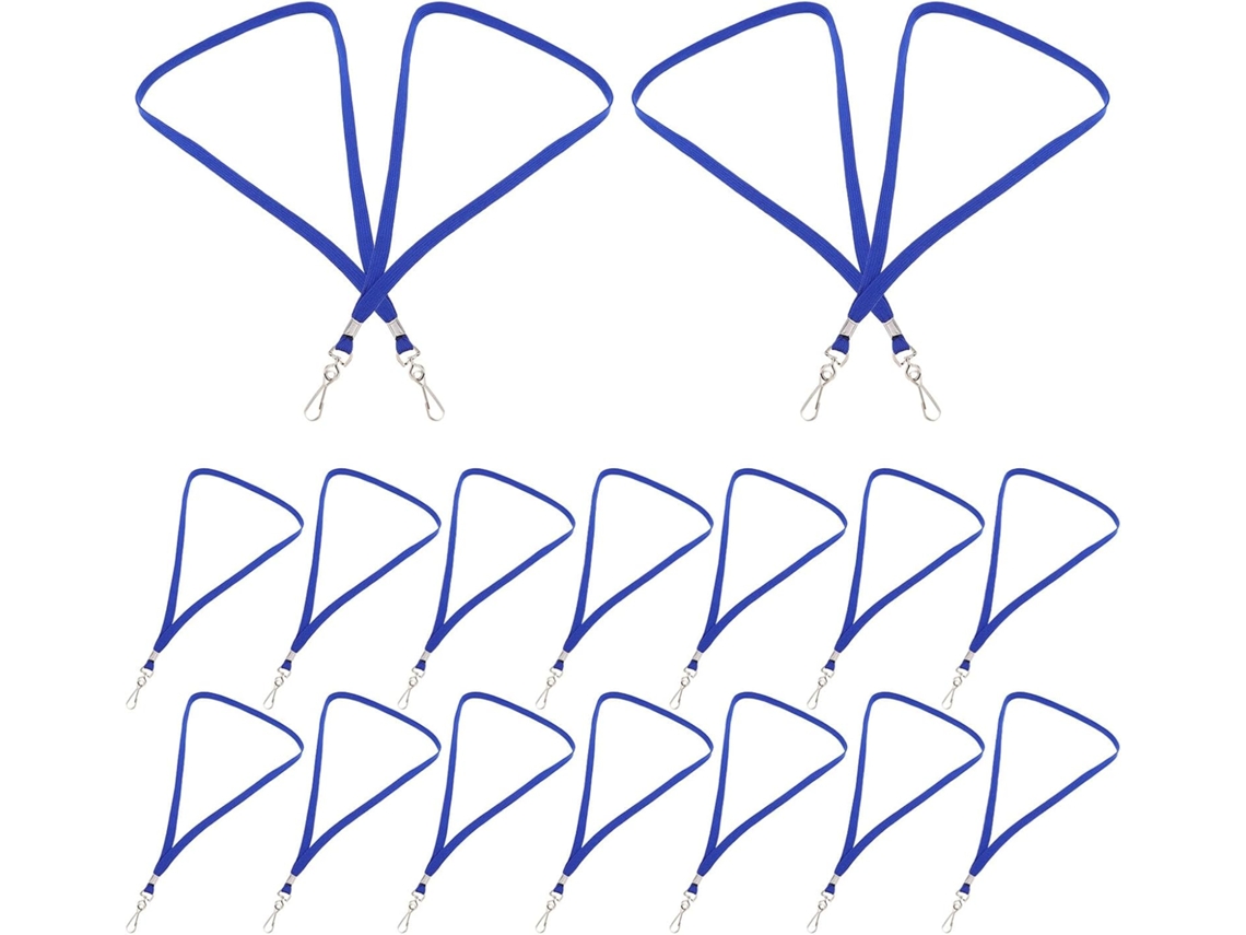 Paquete De 50 Cordones Planos Azules Para Portatarjetas De Identificación, Correas De Identificación Ligeras Y Duraderas.