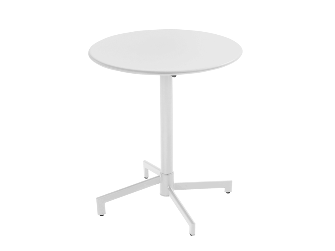 Mesa De Restaurante Ronde Inclinable En Metal 4 Personas Con Pie Encastrable 70x70 Cm Oviala