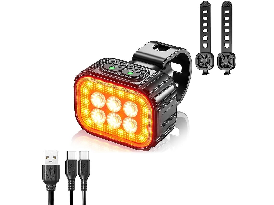 Omni-luz Dianteira E Traseira Recarregáveis Para Bicicleta Q6 Com Proteção Ip65, 4 Modos De Iluminação E Memória De Marcha Q6 Luz Traseira