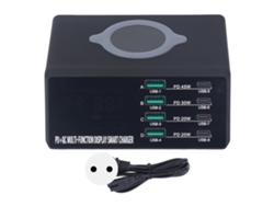 Base De Carga Inalámbrica 8 Puertos Con Pantalla Led, Estación De Carga Usb Multifunción, Carga Rápida 100-240v Plug Eu