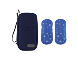 Estuche Portátil Para Insulina Con Sistema De Refrigeración, Bolsa De Hielo (2 Unidades), Tamaño Compacto, Tela Oxford, Azul/morado.