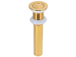 Tapón de desagüe para lavabo de baño dorado, antiobstrucción, sin orificio