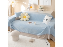 Funda de asiento de sofá antideslizante Protector de cojín de sofá -Gris azul-200x180CM LUUCOZK