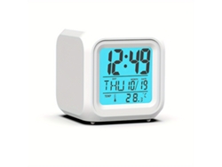 Reloj Despertador Digital Cuadrado Con Pantalla Led, Indicador De Temperatura, Funcionamiento Silencioso Y Luz Nocturna.