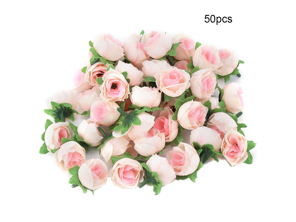 2026-50pcs Flores Falsas De Rayón Peonía Cabeza Flor Pequeña Bola Crisantemo Clavel Champagne Para Decoración Diy