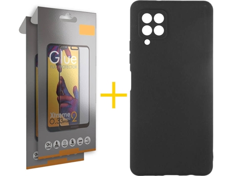 Kit Funda + Protector de Pantalla Samsung A12 5G SKYHE Cristal Templado 4317 Negro